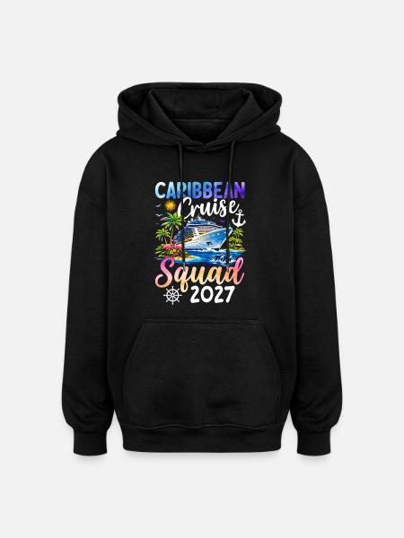 Caribbean Cruise Squad 2027 - Oversized Unisex Hoodie - black