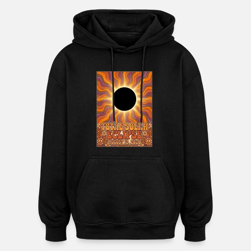 Affiche solaire totale 2026 - Sweat à capuche oversize unisexe - noir