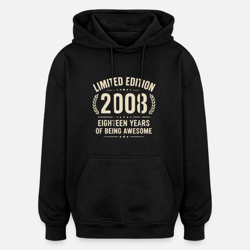 18 anniversaires Édition Limitée 2008 - Sweat à capuche oversize unisexe - noir