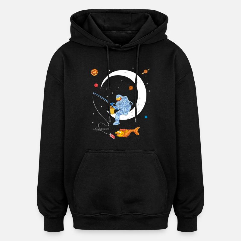 Chemise spatiale de pêche d’astronaute - Sweat à capuche oversize unisexe - noir