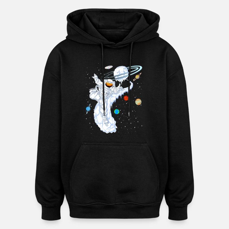 Télé-shirt Astronaut Skiing Planet - Sweat à capuche oversize unisexe - noir
