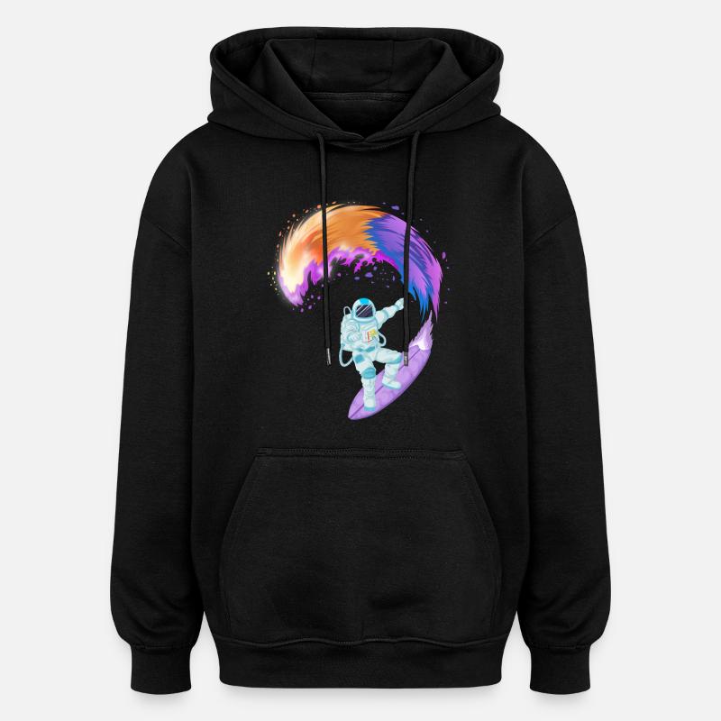 Chemise spatiale de surf d’astronaute - Sweat à capuche oversize unisexe - noir