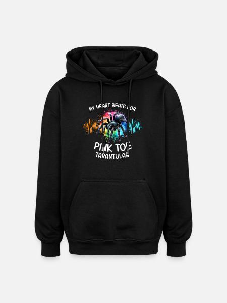 Pinktoe Rosafus Tarantula Heartline - Oversized Unisex Hoodie - black