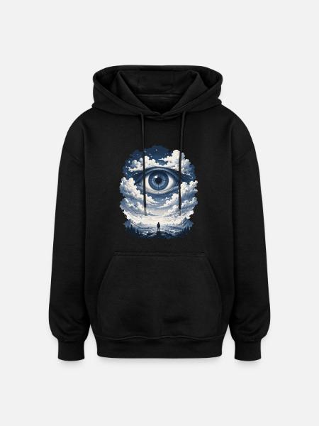 Day's view in the cloud's eye - Oversized Unisex Hoodie - black