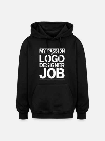 Logodesigner Min passion Min kreative designer - Oversize unisex hoodie - sort
