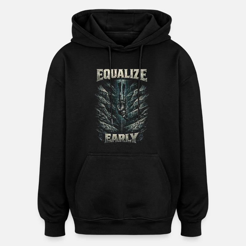 Apnée libre Égalisation précoce - Sweat à capuche oversize unisexe - noir