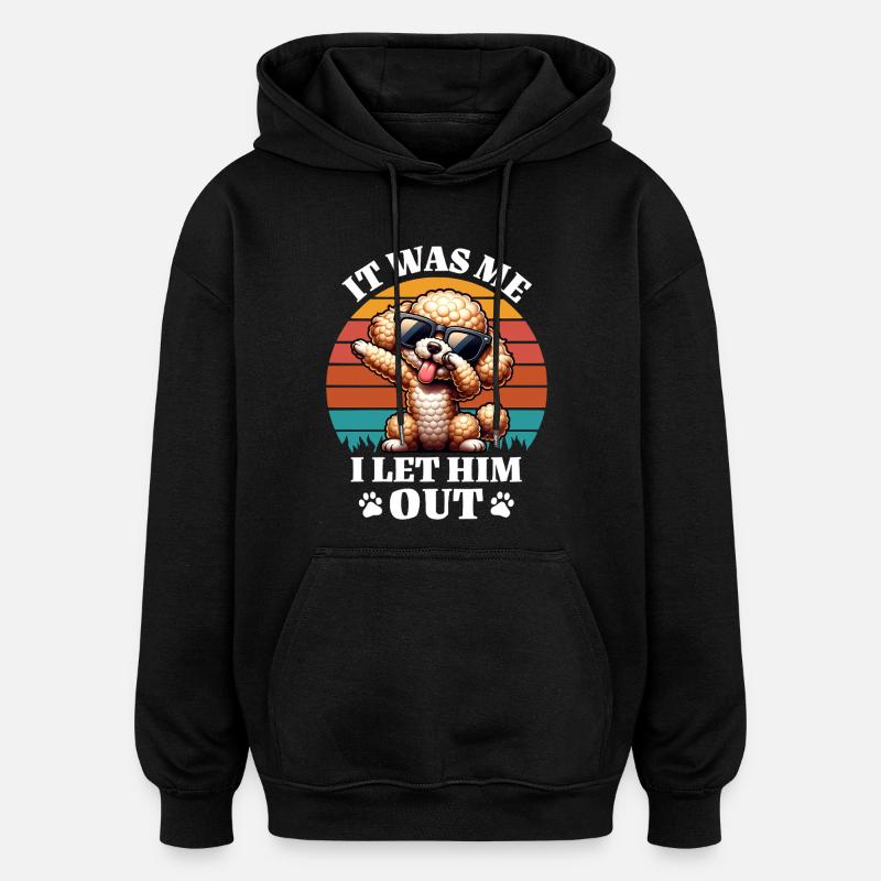 Drôles de paroles de caniche - Sweat à capuche oversize unisexe - noir