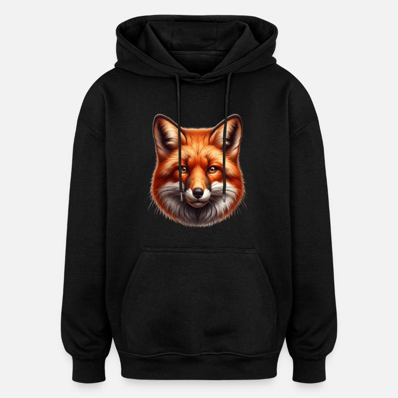Red Fox Fox - Oversized Unisex Hoodie - black