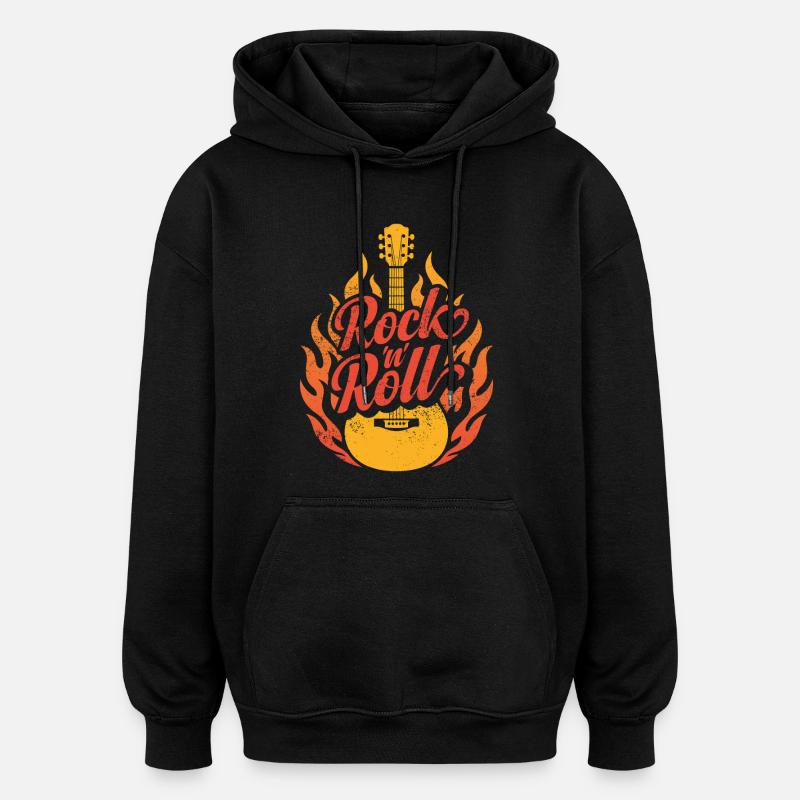 Rock 'n' Roll - Oversized Unisex Hoodie - Schwarz