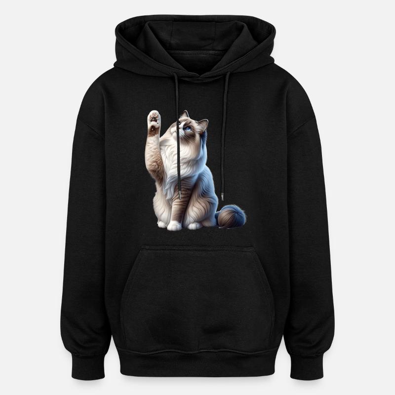 Ragdoll Katze Chatte Ragdoll - Sweat à capuche oversize unisexe - noir