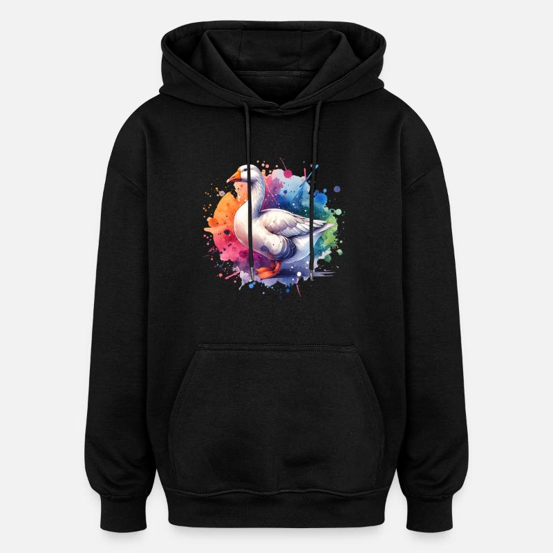 Don de l’Oie Pèlerine - Sweat à capuche oversize unisexe - noir