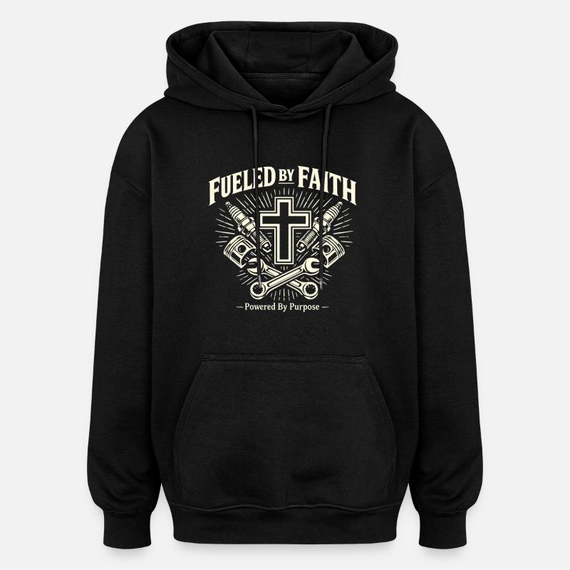 Faith Schrauber - Sweat à capuche oversize unisexe - noir