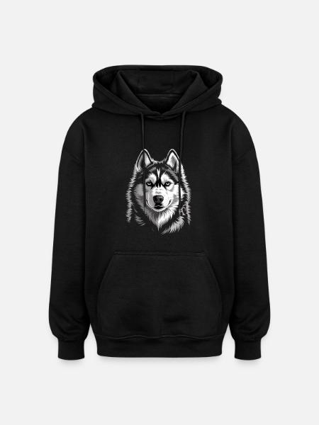 Rauque - Sweat à capuche oversize unisexe - noir