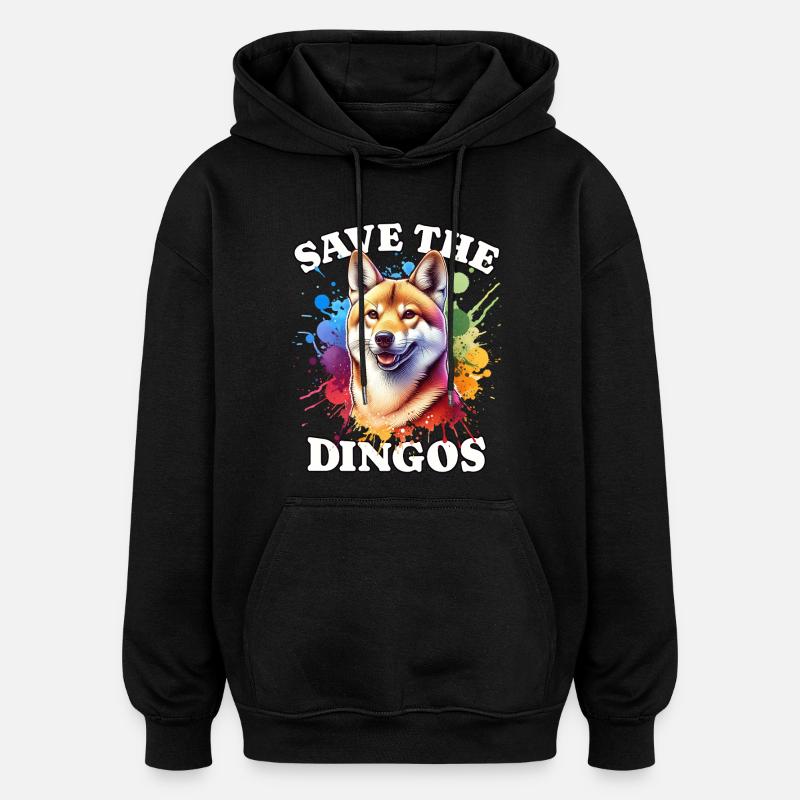 Australian Wild Dog Save Dingo - Oversized Unisex Hoodie - black
