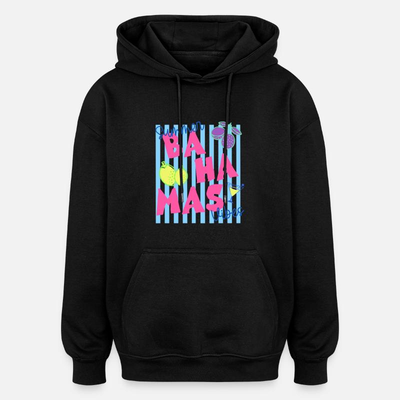 Summer Bahamas Vibes Tropical Tee - Oversized Unisex Hoodie - black