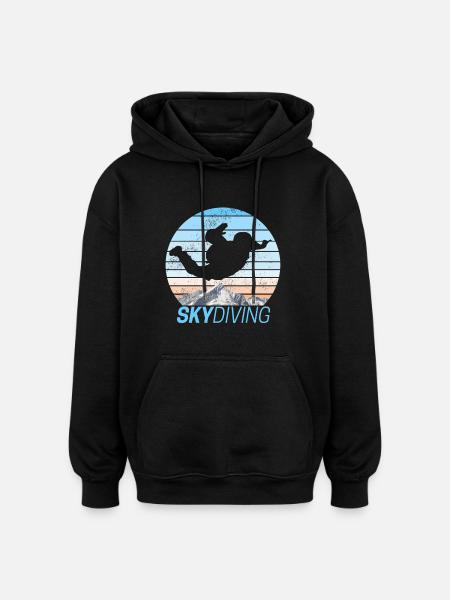Skydiving Skydiving Sunset - Oversized Unisex Hoodie - black