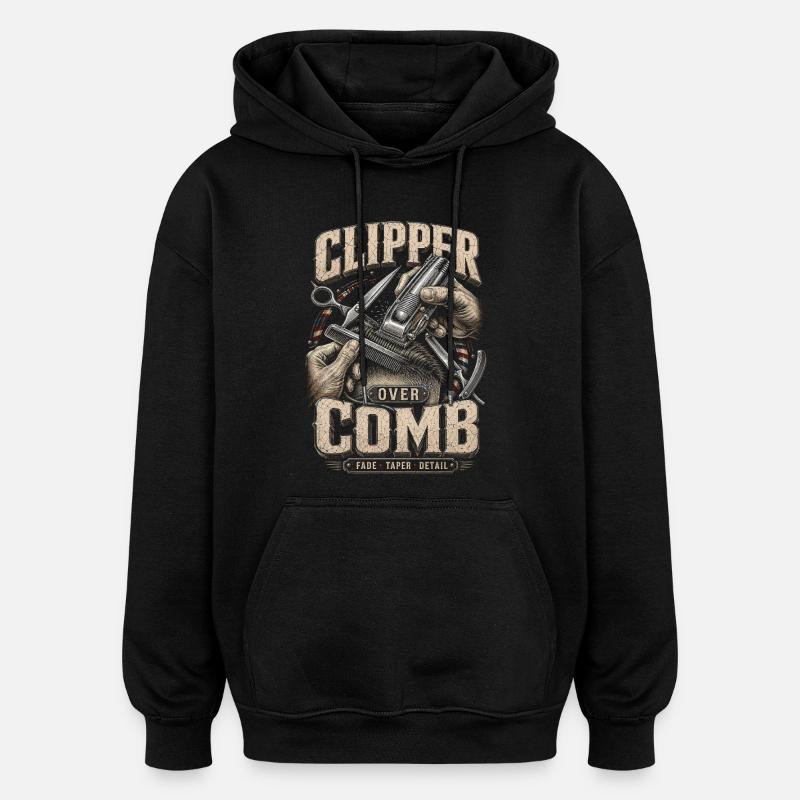 Barber Barbier Tondeuse sur peigne - Sweat à capuche oversize unisexe - noir