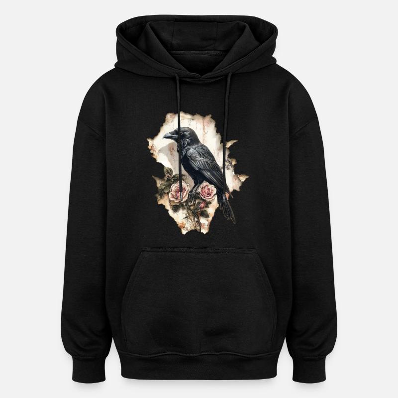 Raven - Oversized Unisex Hoodie - black