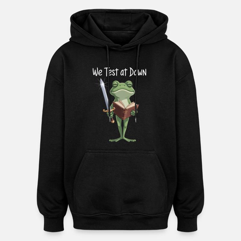 Lecture du Chevalier Grenouille à l’aube - Sweat à capuche oversize unisexe - noir