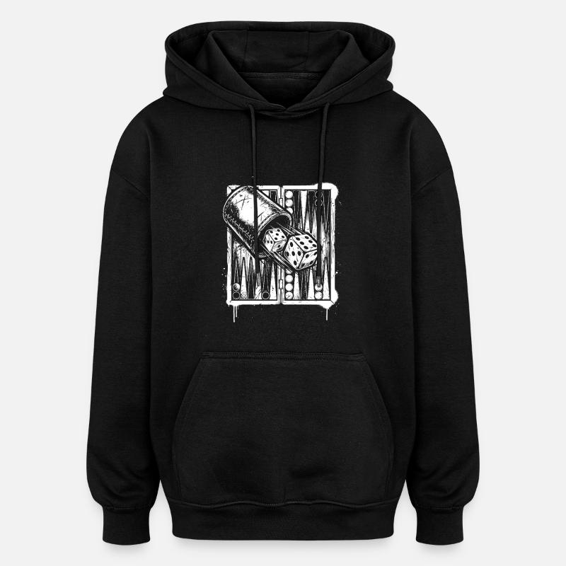Backgammon | Brettspiel | Geschenk - Oversized Unisex Hoodie - Schwarz