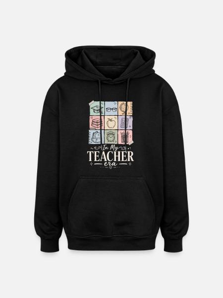 Teacher Era School Shirt - Oversized Unisex Hoodie - black