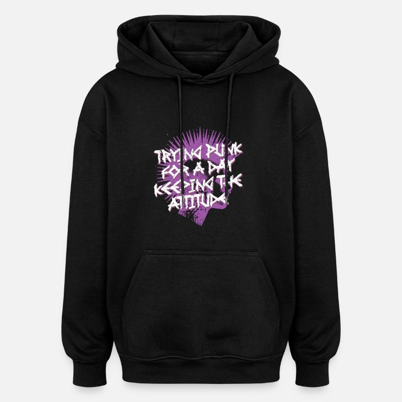 Punk Pour Un Jour - Sweat à capuche oversize unisexe - noir