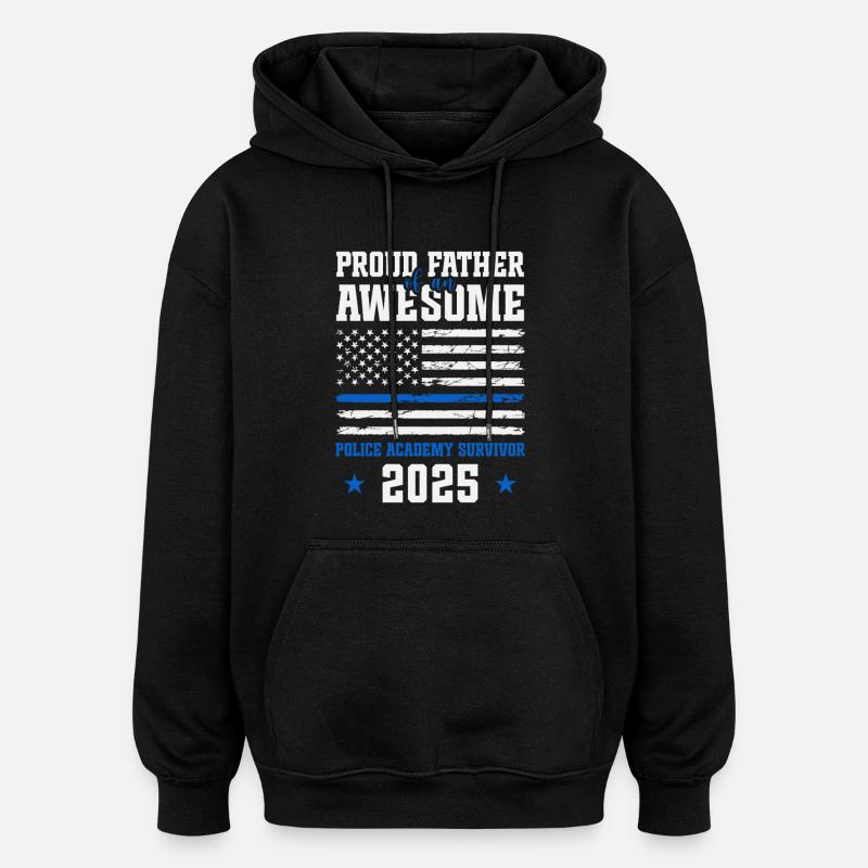 Stolzer Vater einer großartigen Polizeiakademie - Oversized Unisex Hoodie - Schwarz