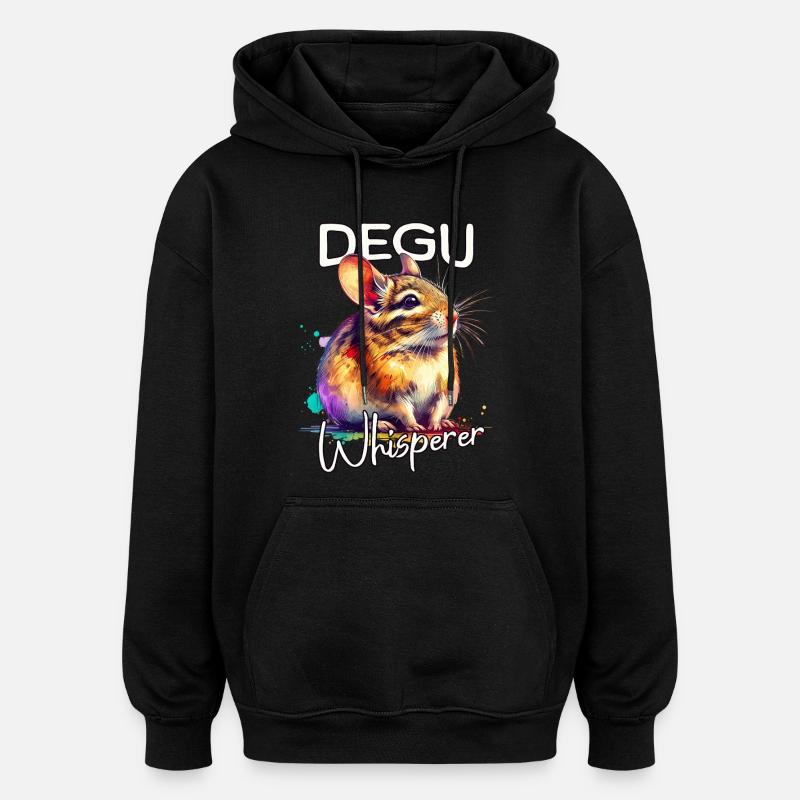 Chuchoteur de Degu - Sweat à capuche oversize unisexe - noir