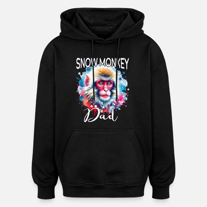 Papa Singe des Neiges - Sweat à capuche oversize unisexe - noir