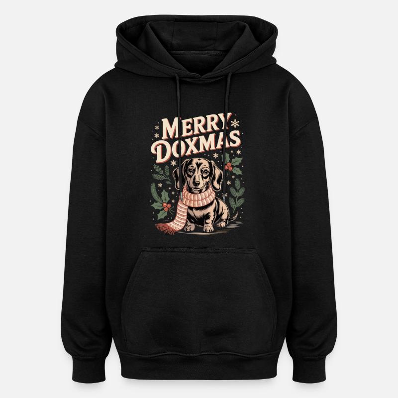 Joyeux Doxmas - Sweat à capuche oversize unisexe - noir