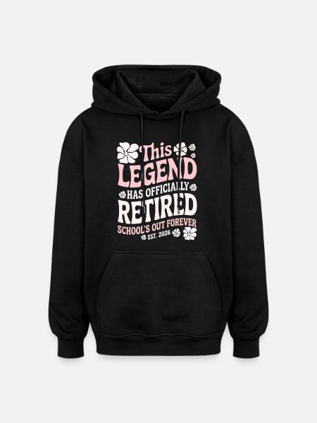 Lehrer-Ruhestandsgeschenke für Lehrer Ruhestand - Oversized Unisex Hoodie - Schwarz