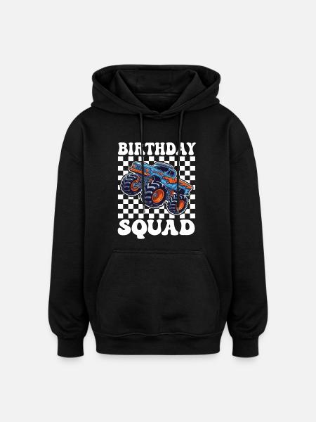 Monstertruck Birthday Squad - Oversized Unisex Hoodie - Schwarz
