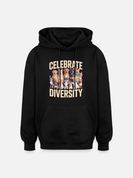 Celebrate Dog Diversity Hunde - Oversized Unisex Hoodie - Schwarz
