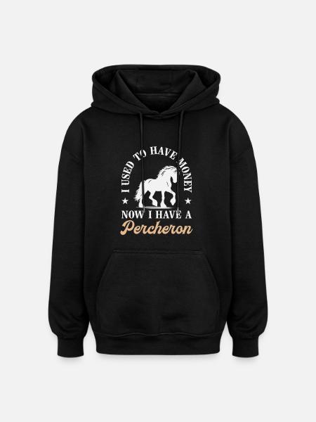 Percheron-Reitteam Reitpferdeliebhaber - Oversized Unisex Hoodie - Schwarz