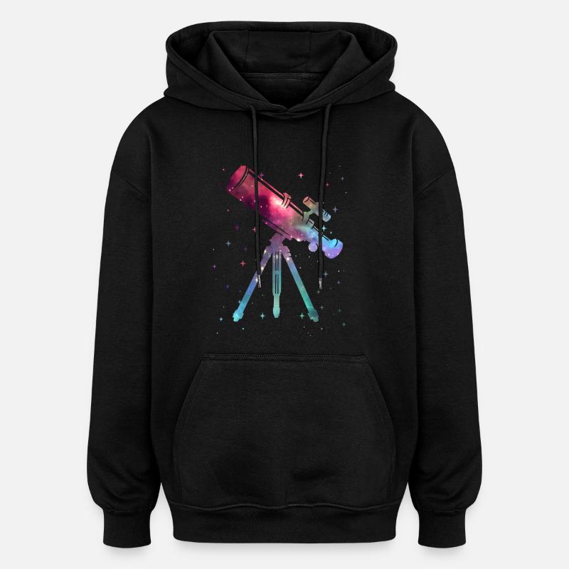 Astronomie du télescope Spatio-Kinden Astronomie - Sweat à capuche oversize unisexe - noir