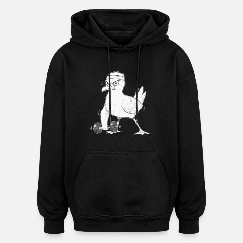Haltère d’entraînement physique Seagull - Sweat à capuche oversize unisexe - noir