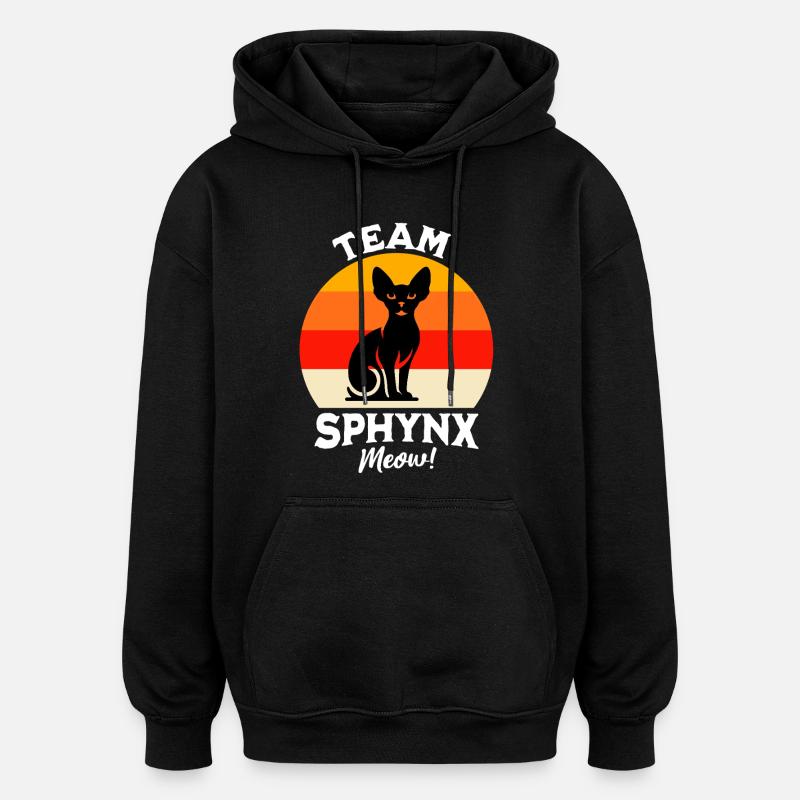 Team Sphynx Cat - Oversized Unisex Hoodie - black