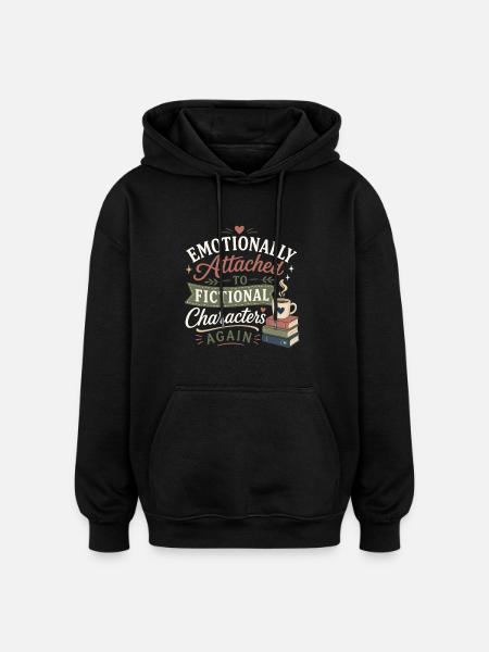 Reading books and novels every day - Oversized Unisex Hoodie - black