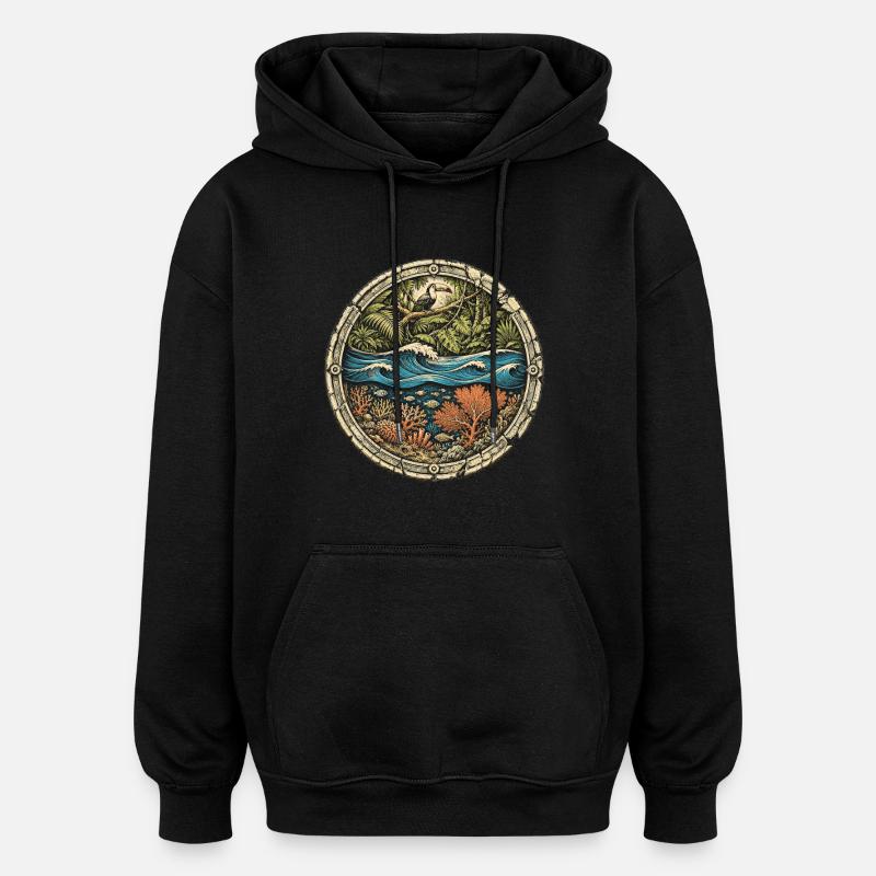Belize Belizische Wurzel - Oversized Unisex Hoodie - Schwarz