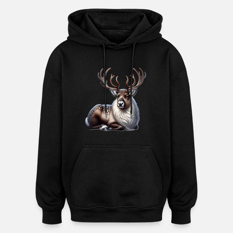 Renne - Sweat à capuche oversize unisexe - noir