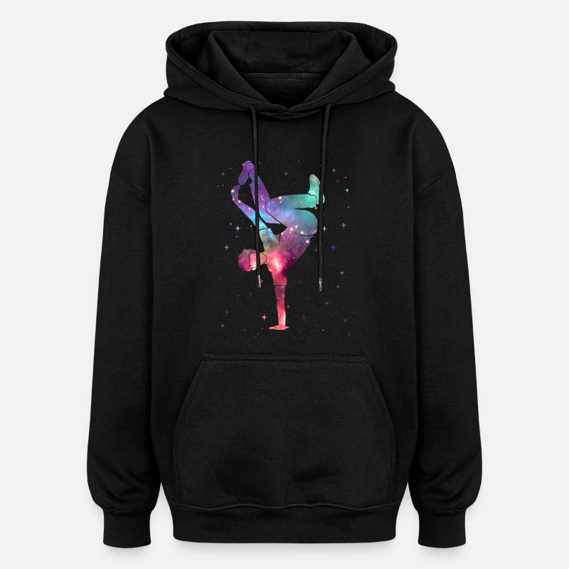 Breakdancing Breakdancer Weltraum Breakdance - Oversized Unisex Hoodie - Schwarz