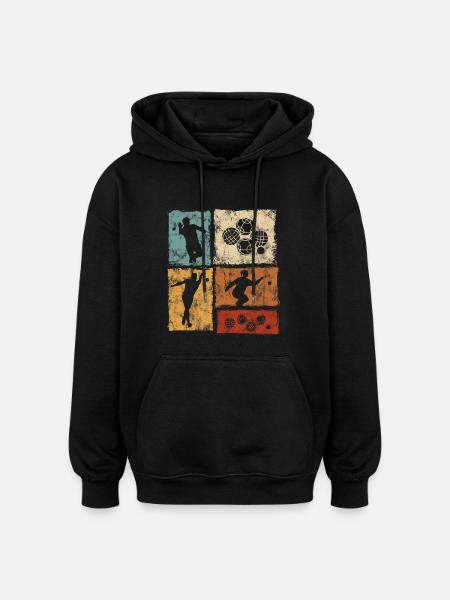 Bocce and Petanque Player Graphic - Oversized Unisex Hoodie - black