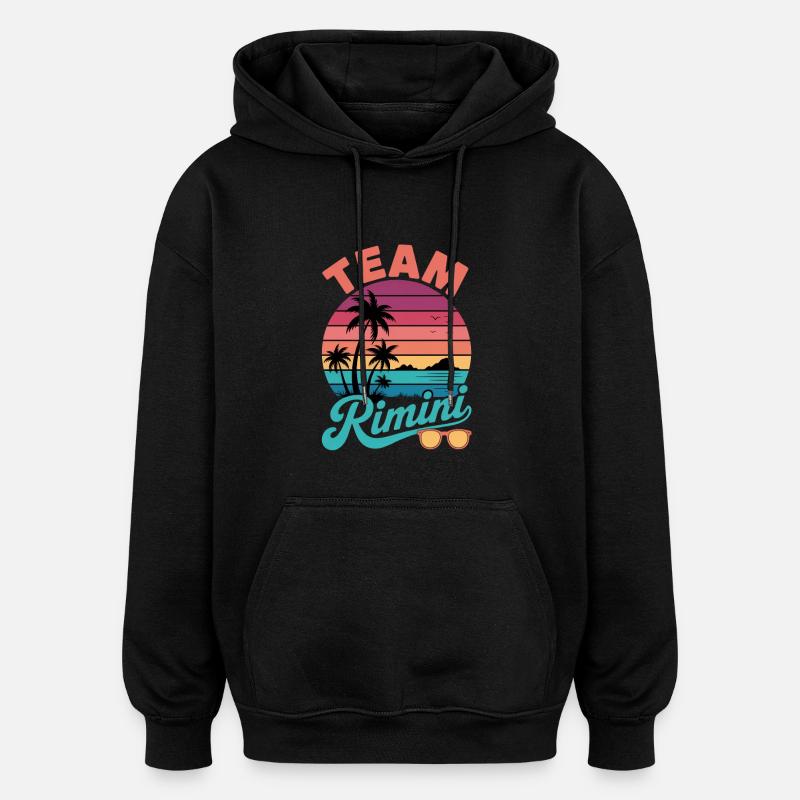 Équipe Rimini Sunset - Sweat à capuche oversize unisexe - noir