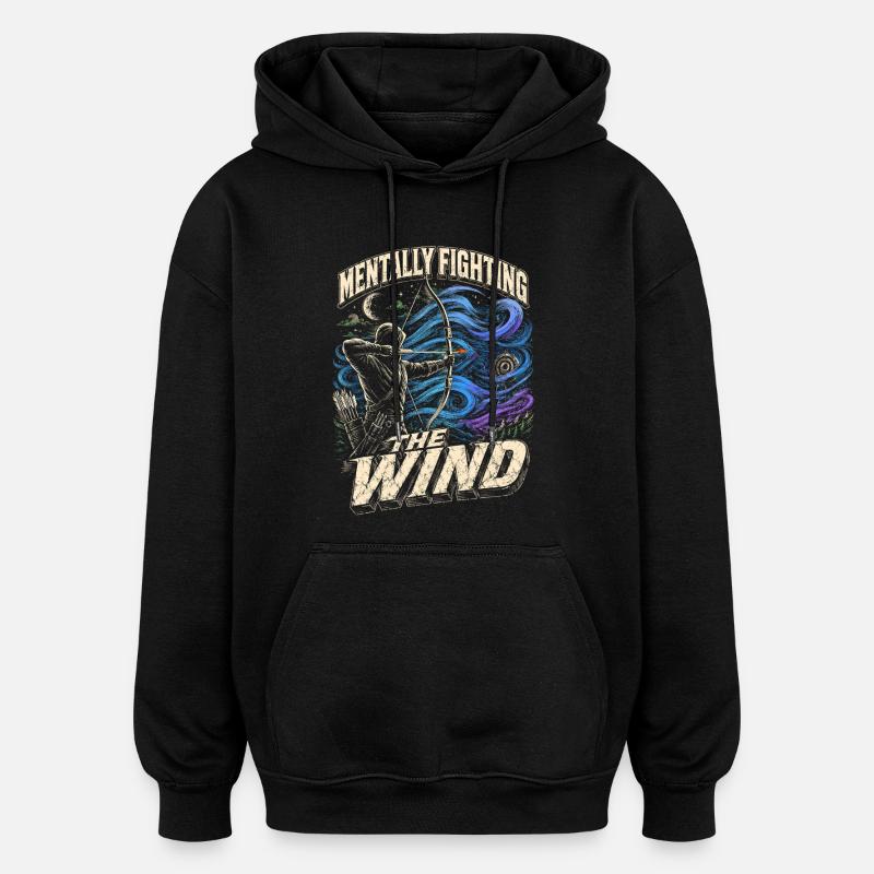 Archer à l’arc - Sweat à capuche oversize unisexe - noir