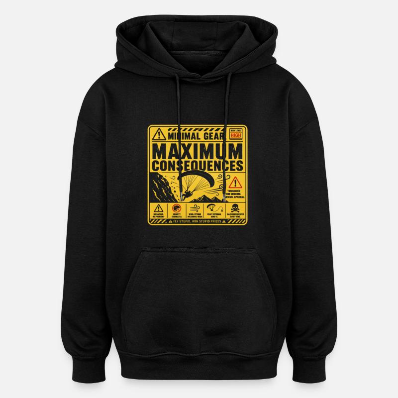Paragliding Paraglider Glider - Oversized Unisex Hoodie - black