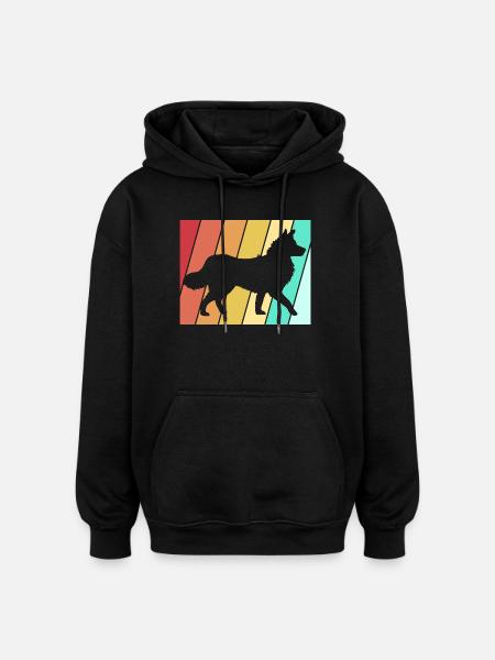 Border Collie - Oversized Unisex Hoodie - black