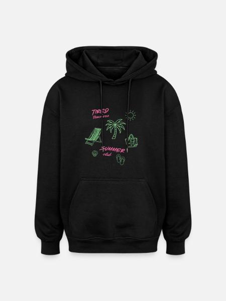 "Tired Teachers Summer Club" Strandurlaubsdesign - Oversized Unisex Hoodie - Schwarz