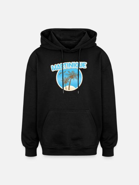Martinique Beach - Oversized Unisex Hoodie - black