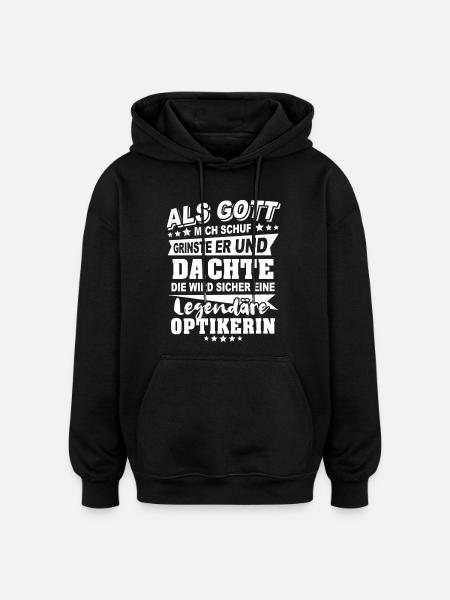 Optikerin - Oversized Unisex Hoodie - Schwarz