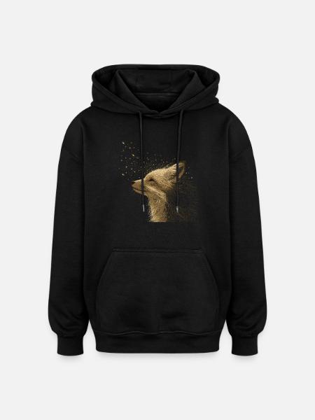 Fuchs Natur Waldtier Wildnis Tierliebe - Oversized Unisex Hoodie - Schwarz